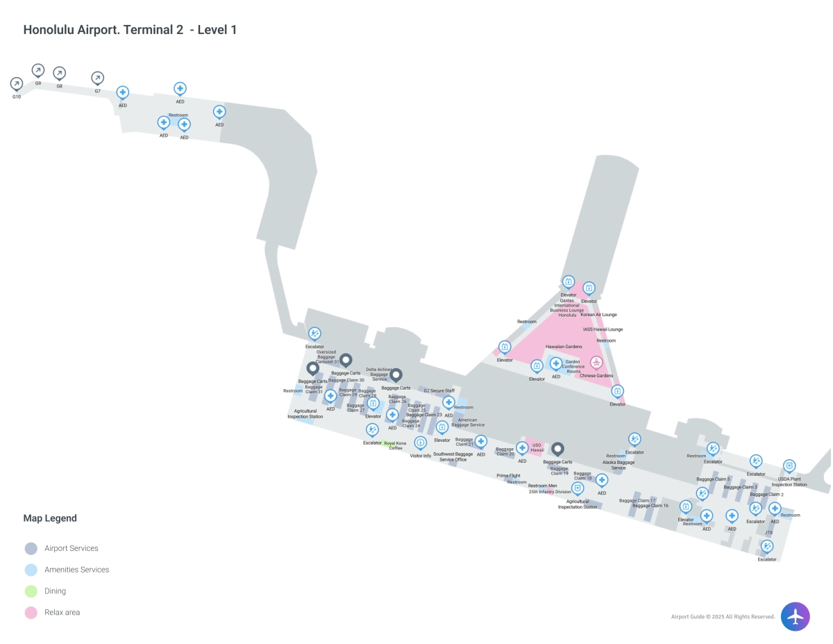HNL Terminal 2 / Level 1 Map
