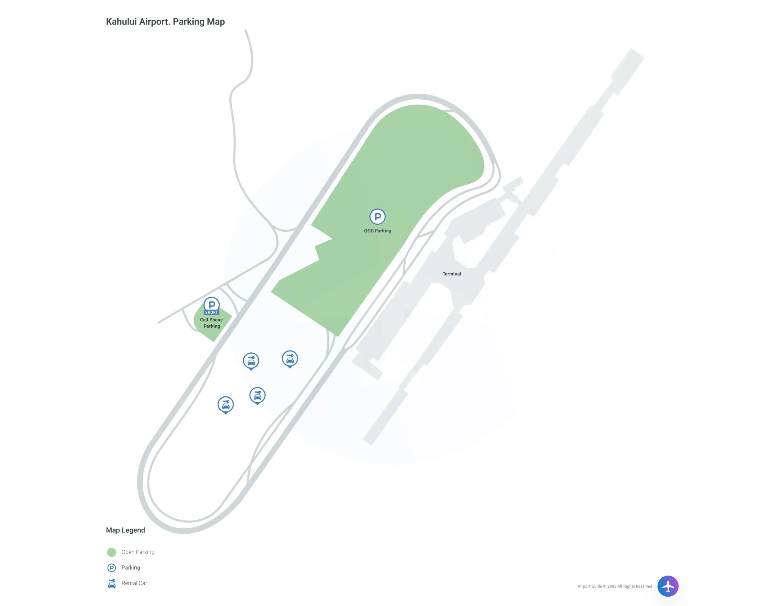 Kahului Airport (OGG) Parking Map