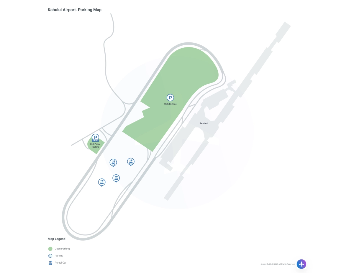 Kahului Airport (OGG) Parking Map