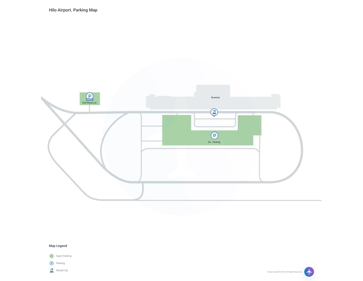 Hilo International Airport (ITO) Parking Map
