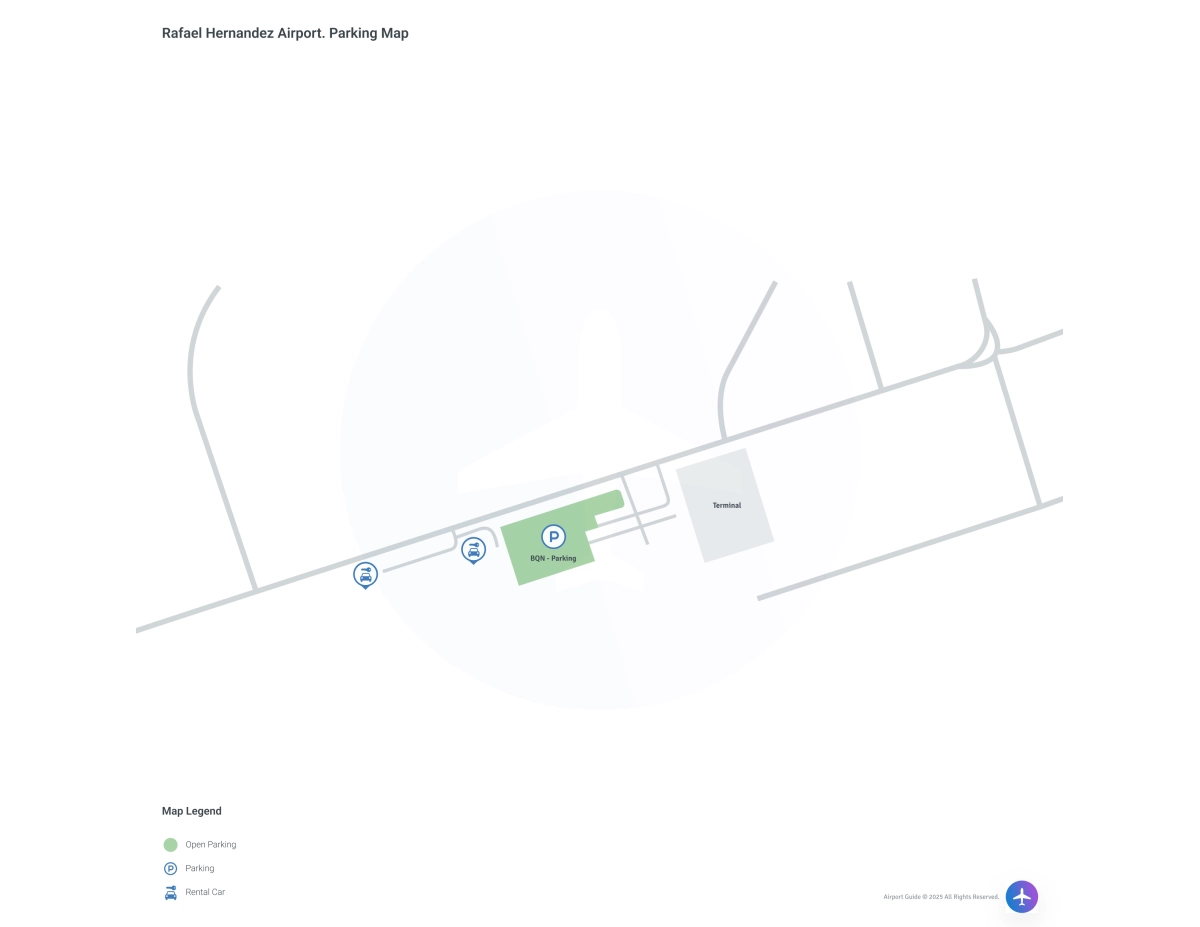 Rafael Hernandez Airport (BQN) Parking Map